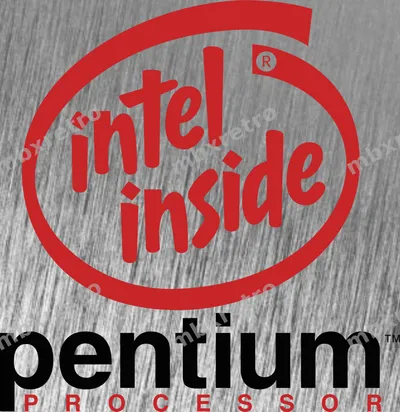 Intel Pentium processor red cube
