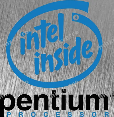 Intel Pentium processor blue cube